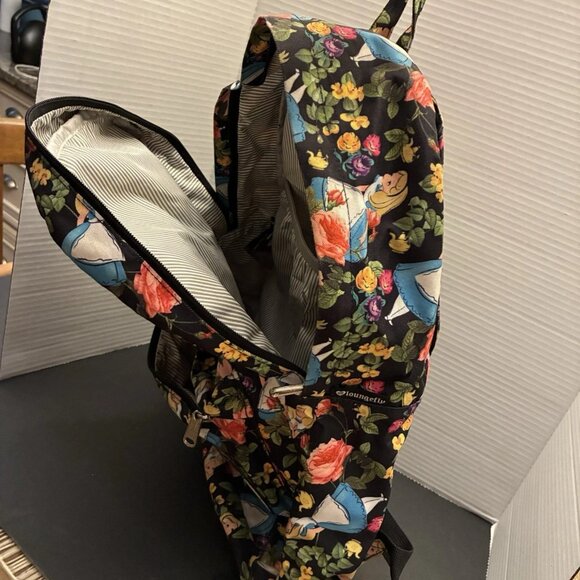 Rare Loungefly Disney Alice in Wonderland Floral Backpack Full Size Laptop Sleev main image 10